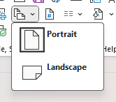 Change Page Orientation Window